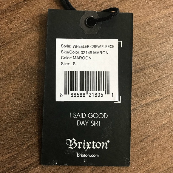 Brixton Wheeler fleece sweatshirt S - Picture 5 of 5